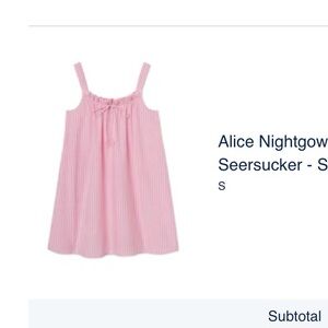 LAKE Nightgown in Pink Seersucker